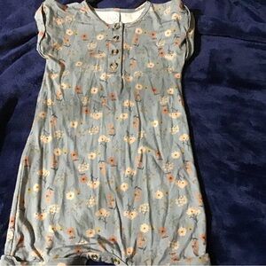 Lou Lou & Company Floral ROmper in Blue and Cream